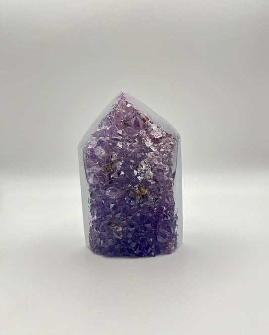 Druzy Amethyst Tower- Serenity, Peace, Intuition, Protection