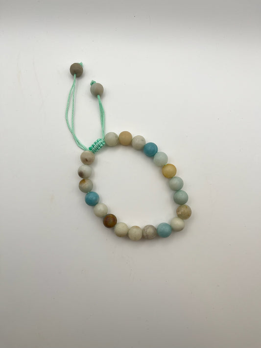 Adjustable Amazonite Crystal Bracelet- Peace, Truth, Harmony, and Communication
