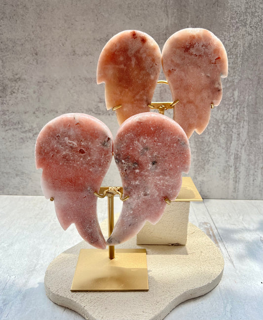 Pink Amethyst Angel Wings on Stand- Love, Self-Worth, Protection, Balance, Intuition, Calming