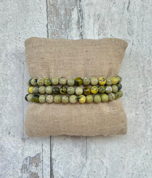 Serpentine Crystal Bracelet- Heart Chakra, Strength, Grounding