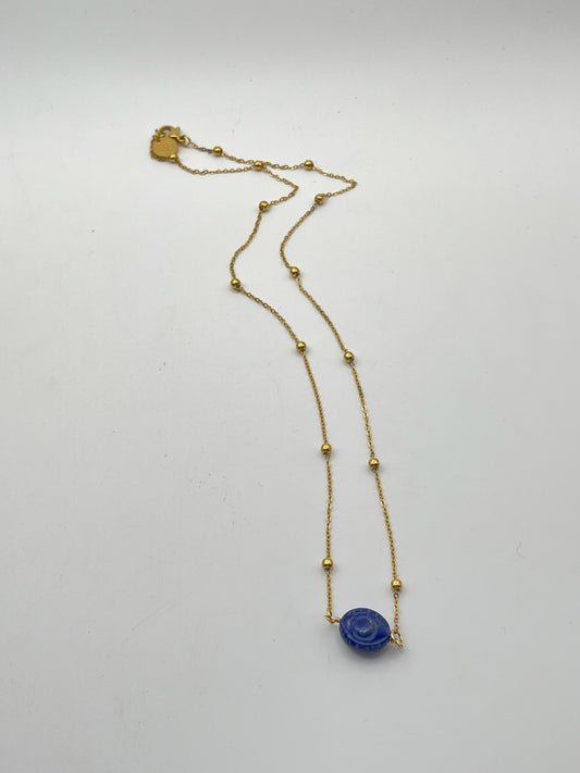 Lapis Lazuli Faceted Eye Delicate Necklace- Energetic Protection, Intuition, Stress Relief
