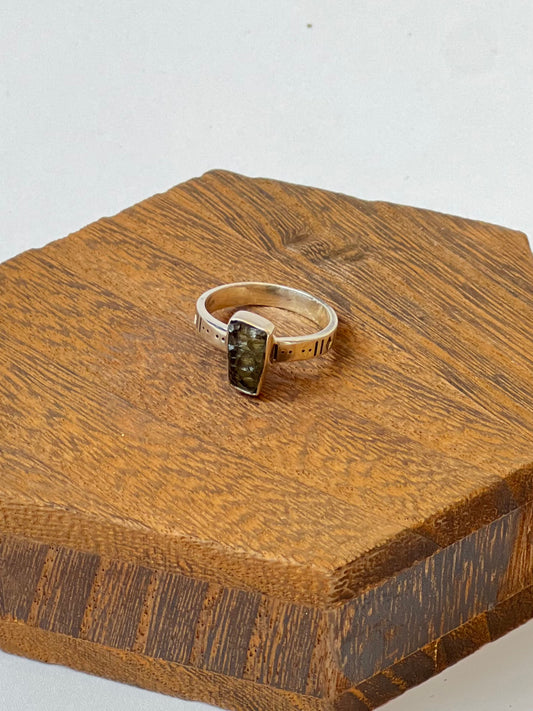 Moldavite Free Form Fearless Ring- Transformation, High Vibe, Ascension, Heart Healing