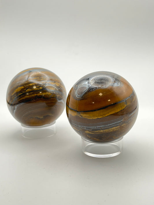 Tiger Iron Spheres- Grounding, Protection, Strength, Determination