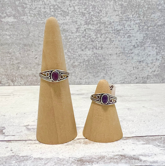 Boho Witchy Amethyst Ring- Protection, Serenity, and Peace