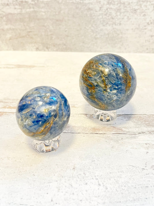 Blue Kyanite Spheres- Communication, Self-Expression, Truth, Intuition