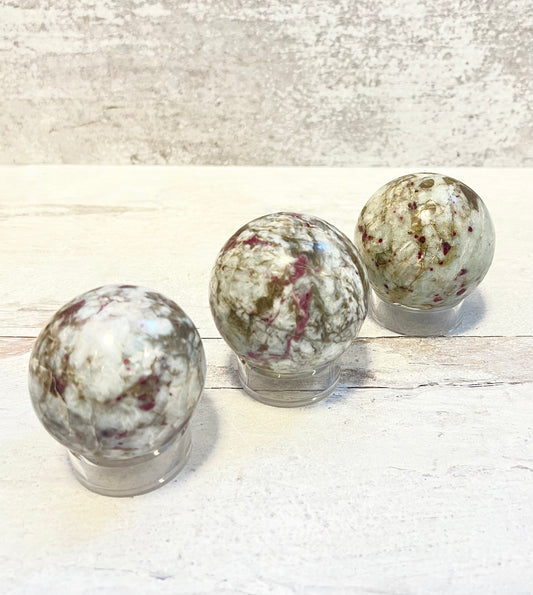 Pink Tourmaline Spheres- Grounding, Heart Opening, Letting Go, Protection