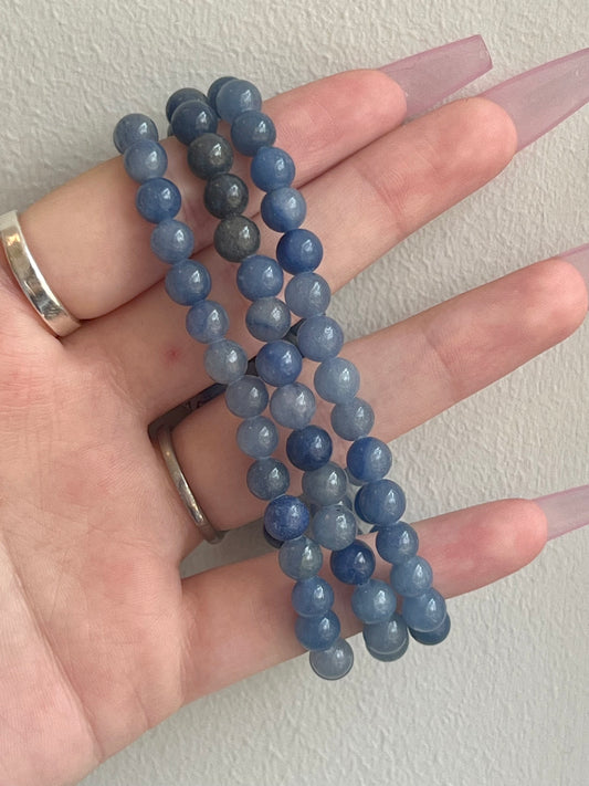 Blue Aventurine Crystal Healing Bracelet- Abundance, Leadership, Compassion