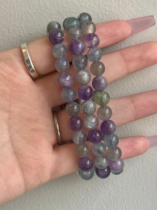 Crown Chakra Healing Energy Crystal Bracelet- Wisdom, Higher Consciousness, Spirituality, Peace, Divine Guidance