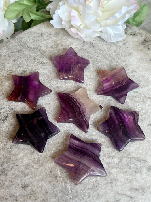Purple Fluorite Star Carving- Soul's Path, Clearing, Life Path Guidance