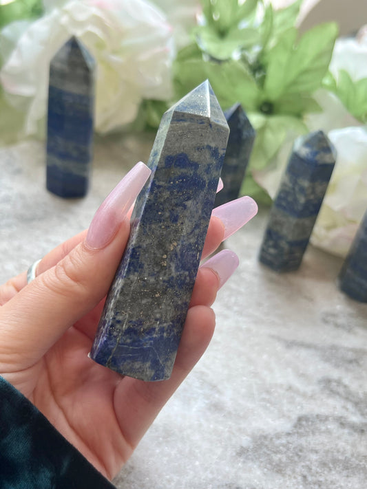 Lapis Lazuli Tower- Wisdom, Intuition, High Vibe, Inner Truth and Calm