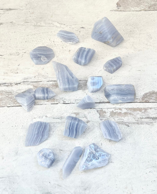 Mini Blue Lace Agate Freeforms-Calming, Communication, Inner Truth, Tranquility