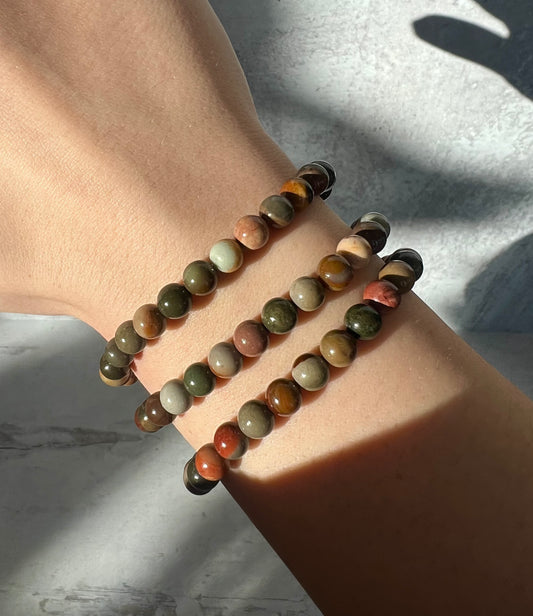 Polychrome Jasper Crystal Bracelet- Nurturing, Serenity, Wholeness