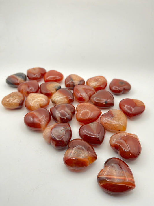 Carnelian Heart Carvings- Passion, Creativity, Confidence, Sacral Chakra, Light a Fire