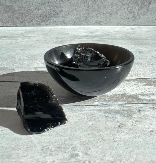 Polished Black Obsidian Bowls- Protection, Grounding, Intuition, Shadow Work