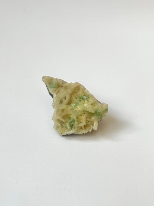 Green Apophyllite on Stilbite- Heart Healing, Emotional Support, Stress Relief