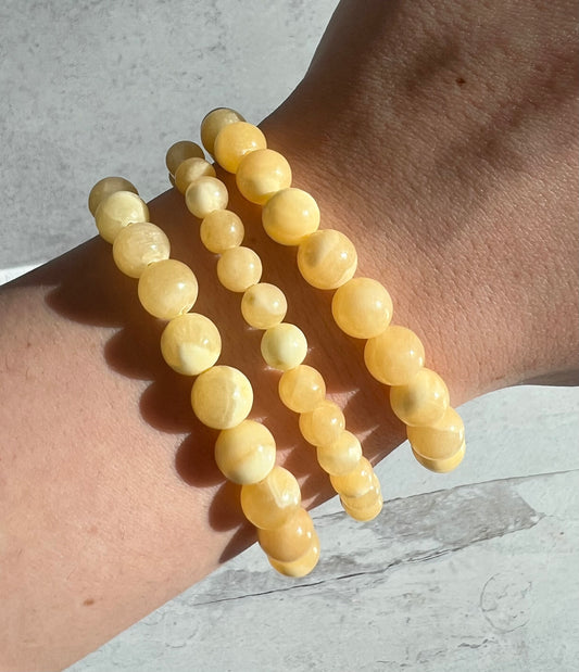 Orange Calcite Crystal Bracelets- Cleansing, Vitality, Joy, Creativity, Sensuality, Focus, Motivation