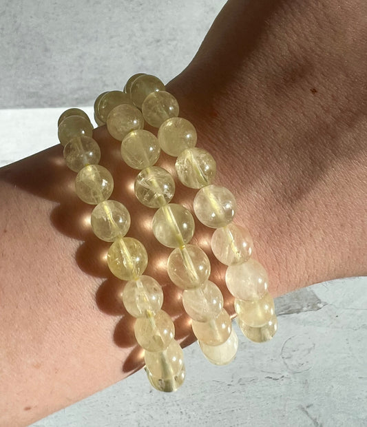 Lemon Quartz Crystal Bracelets- Joy, Vitality, Raises Vibration, Amplifies Intention