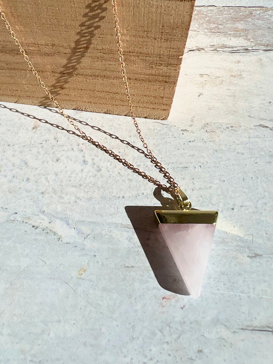 Natural Crystal Triangle Necklaces