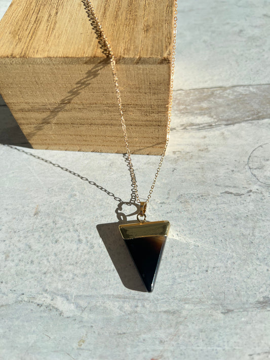 Natural Crystal Triangle Necklaces