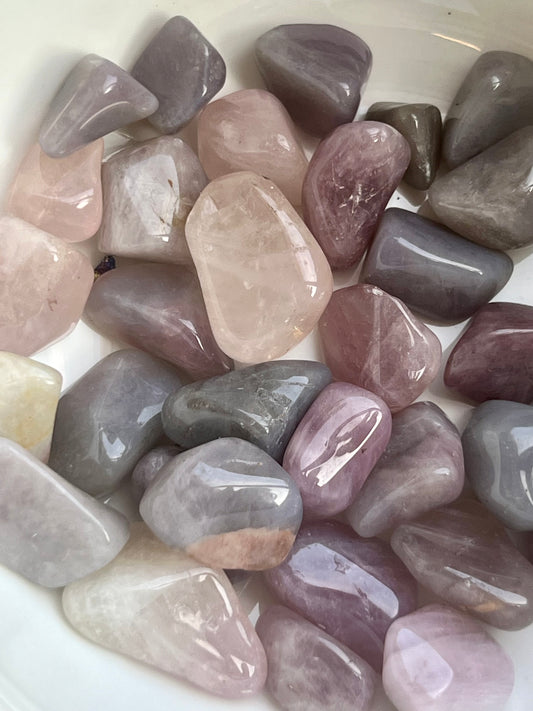 Purple Rose Quartz Tumbled Pocket Stone- Unconditional Love, Peace, Divine Connection, Harmony, Positivity