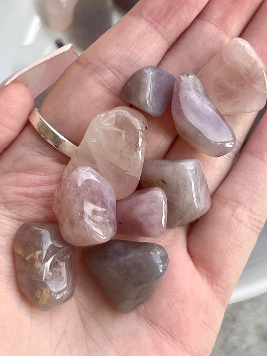 Purple Rose Quartz Tumbled Pocket Stone- Unconditional Love, Peace, Divine Connection, Harmony, Positivity