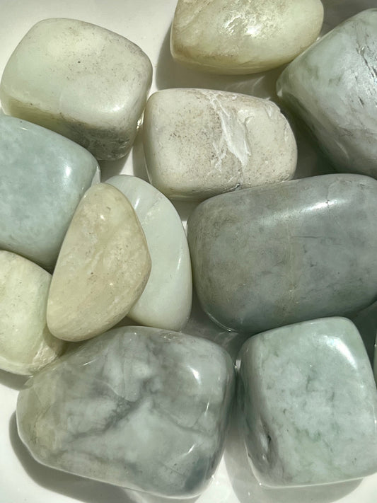 Jade Tumbled Pocket Stone- Fortune, Grounding, Relationships, Good Luck, Heart Healing