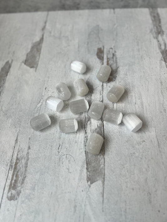 Selenite Tumbled Pocket Stone- Cleansing, Clearing, Peace, and Healing