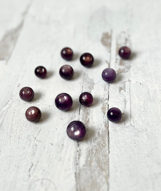 High Quality Lepidolite in Mica Mini Spheres- Anxiety Reduction, Sleep, Calming, Emotional Healing, Purification