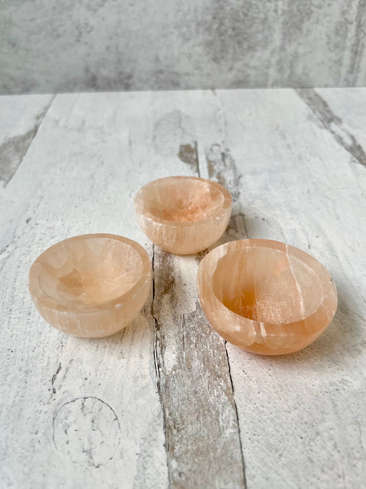 Peach Selenite Bowls- Cleansing, Clearing, Emotional Healing
