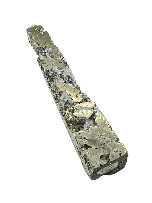 Large Druzy Pyrite Tower with Quartz Inclusions- Amplifies Energy, Abundance, Manifesting, Prosperity
