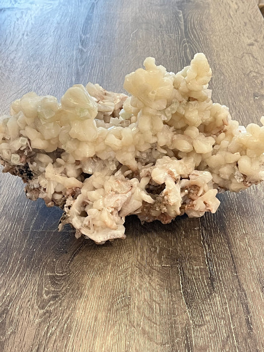 Large Stilbite Cluster with Apophyllite Inclusions- Nurturing, Soothing, Heart Healing