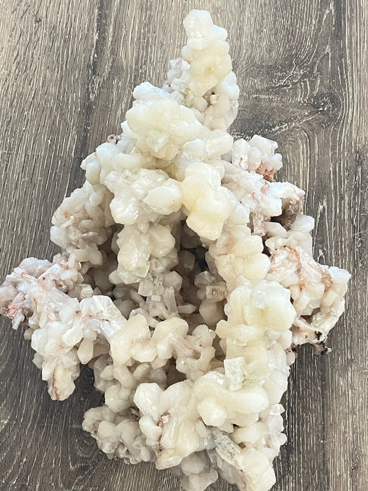 Large Stilbite Cluster with Apophyllite Inclusions- Nurturing, Soothing, Heart Healing
