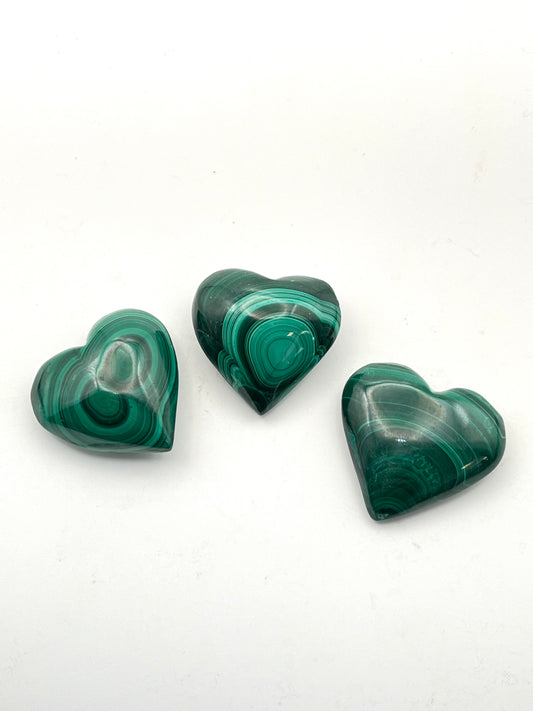 Malachite Heart Carvings- Heart Chakra Healing, Fertility, Manifesting Abundance