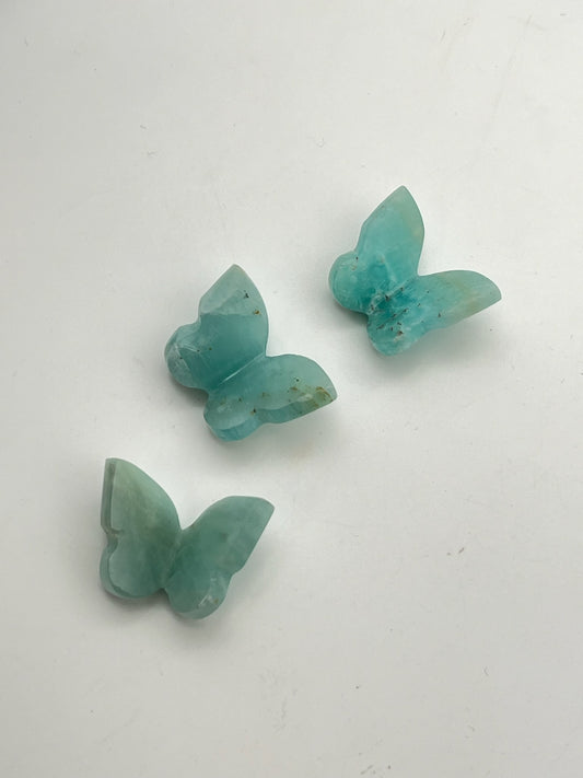 Mini 3D Amazonite Butterfly Carvings- Peace, Truth, Harmony, Communication
