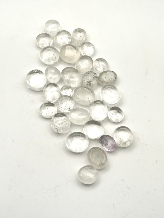 Mini Clear Quartz Flat Tumbles- Amplifies Intention, Raises Vibration, Clarity