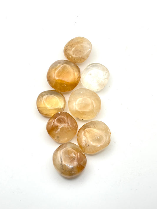 Mini Honey Calcite Coins- Power, Responsibility, Leadership, Focus, Confidence, Intelligence