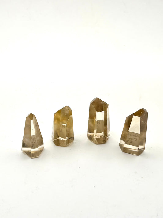 Mini Polished Natural Citrine Towers- Abundance, Prosperity, Manifesting, Motivation, Solar Plexus Chakra Support