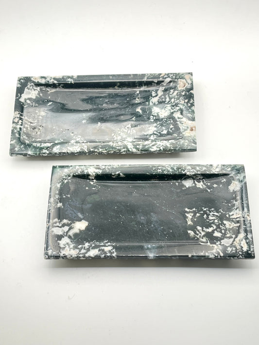 Moss Agate Crystal Tray- Relieves Stress, New Beginnings, Attracting Abundance, Growth, Immune Boosting, Anti-Inflammatory