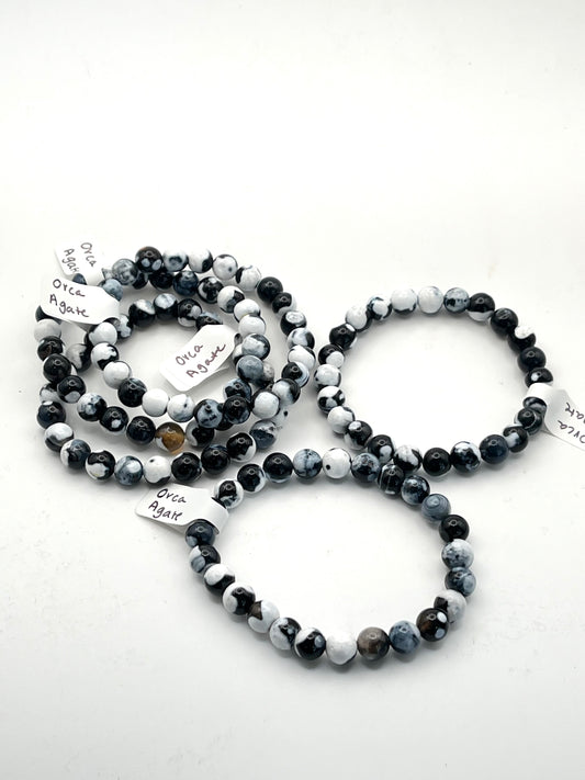 Orca Agate Crystal Bracelet- Healing, Forgiveness, Inner Peace, Promotes Understanding