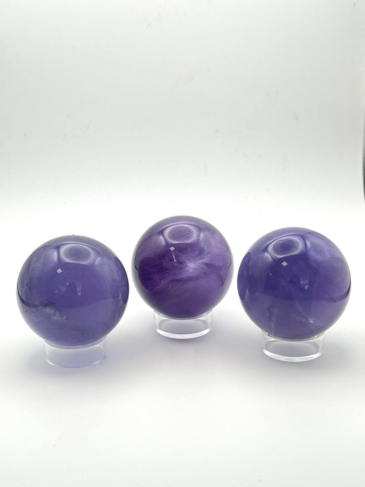 Purple Fluorite Spheres- Boosts Intuition, Mental Clarity, Higher Consciousness