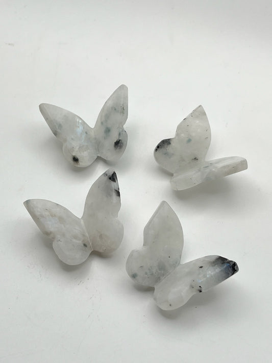 Rainbow Moonstone 3D Butterfly Carvings- Divine Feminine, Inner Growth, Strength, Intuition, Inspiration, Good Luck