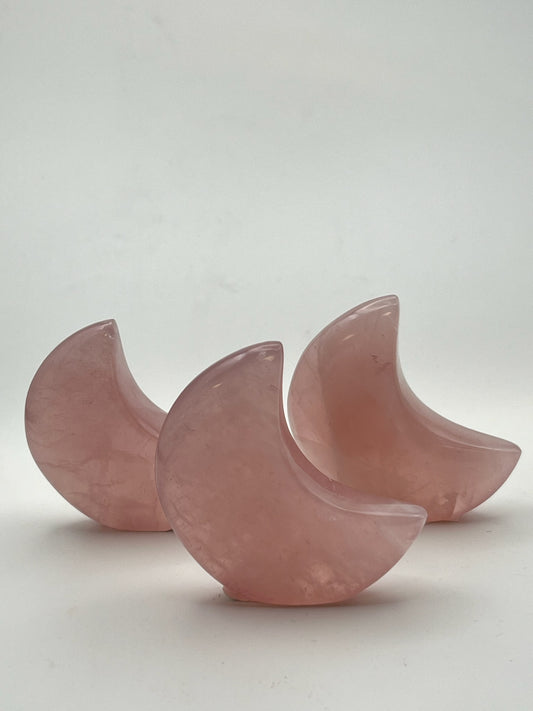 Rose Quartz Standing Moons- Heart Healing, Attracting Love, Self Love, Heart Chakra