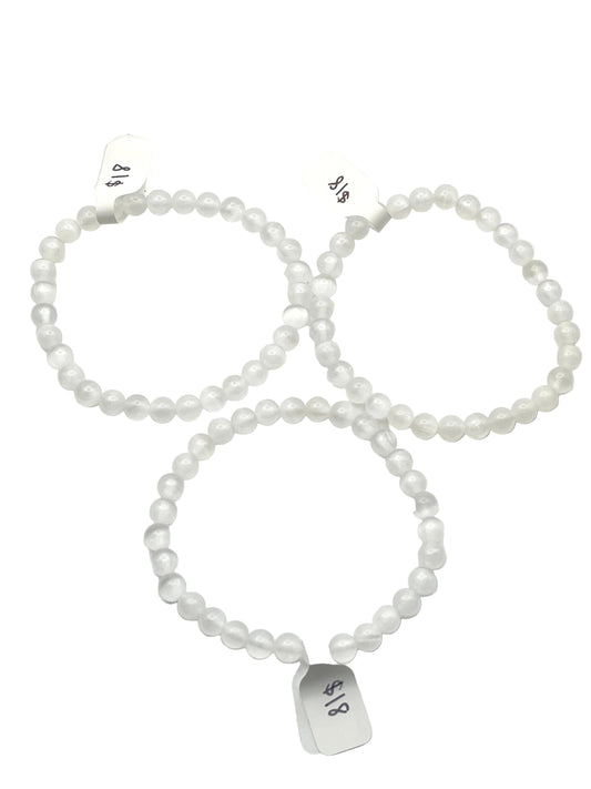 Selenite Crystal Bracelet- Cleansing, Clearing, Peace, and Healing