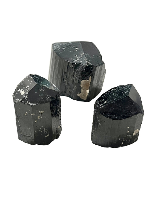 Semi Polished High Quality Black Tourmaline Towers- Energetic Protection, Clearing + Grounding
