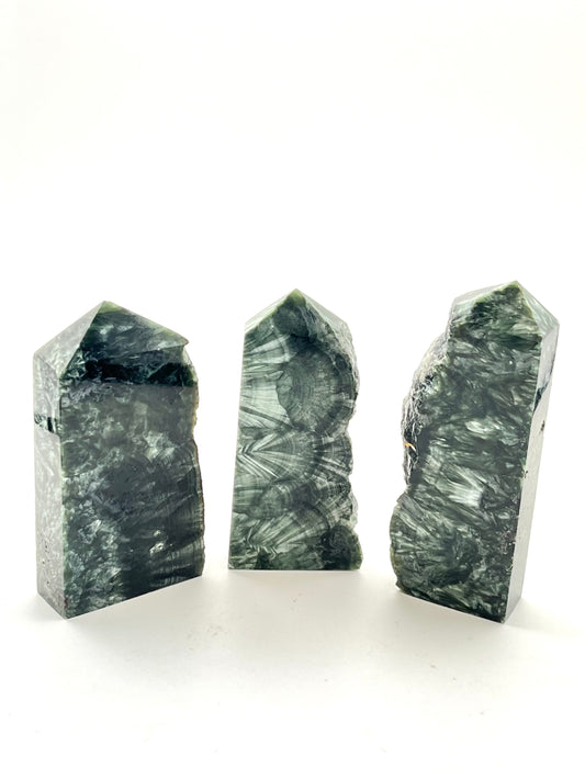 Seraphinite Semi Polished Tower- Angelic Connection, Heart Healing, Physical Health Healing