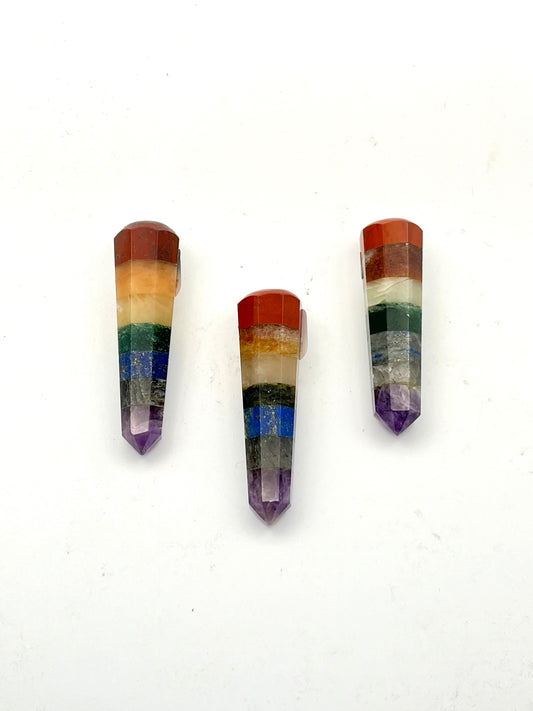 Seven Chakra Obelisk Mini Wands- Chakra Alignment, Wellbeing Support, Clearing Energetic Blocks