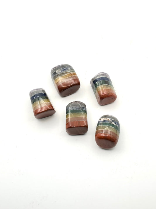 Seven Chakra Tumbled Pocket Stone- Chakra Alignment, Wellbeing Support, Clearing Energetic Blocks