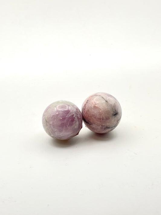 Small Kunzite Spheres- Divine Feminine Energy, Love, Compassion, Trust, Tranquility