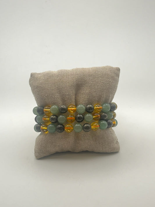 Success + Prosperity Crystal Bracelet (Citrine, Pyrite + Green Aventurine)