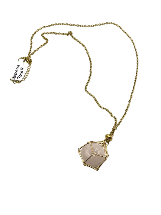 Titanium Interchangeable Macramé Cage Necklaces Without Stone (With Crystal Tumble Included)